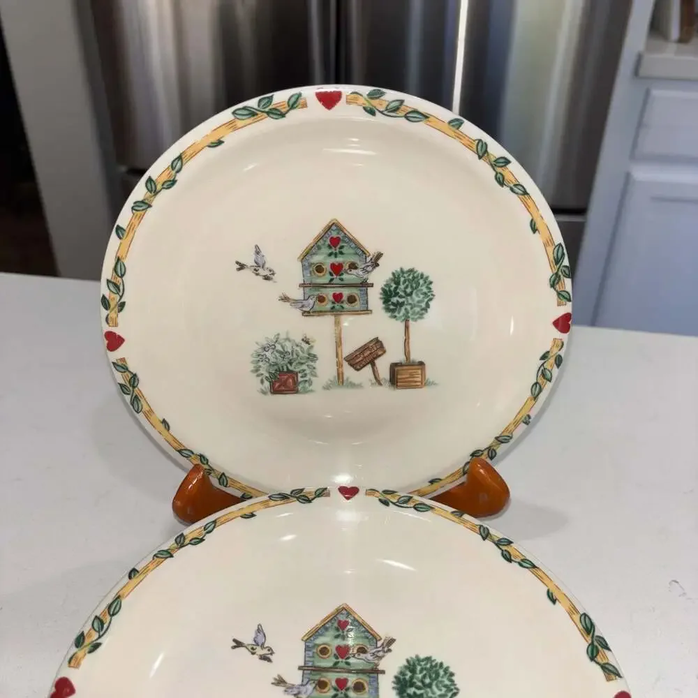 Thomson Pottery Birdhouse Pattern Salad Plates (Set of 6)